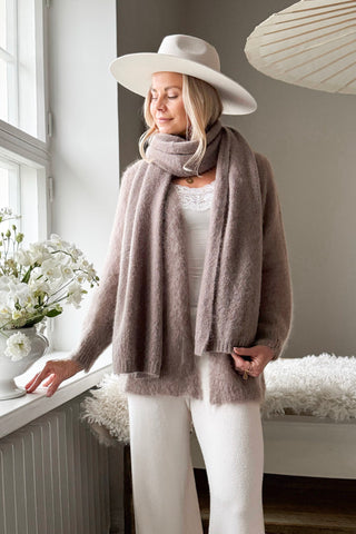 Gentleness mohairneuletakki, taupe