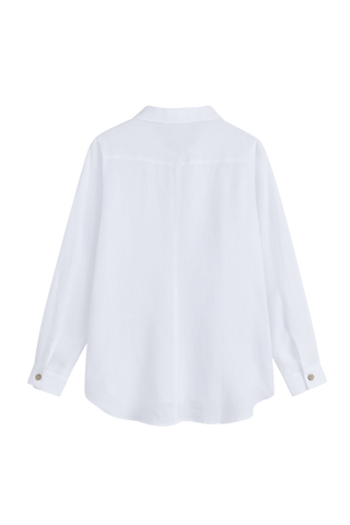 Boyfriend pellavapaitis, valkoinen