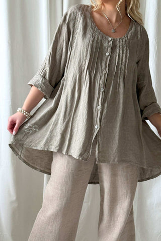 Deanna linen tunic, taupe