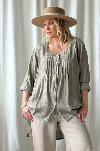 Deanna linen tunic, taupe