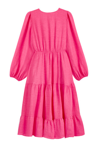 Charly linen dress, malibu pink