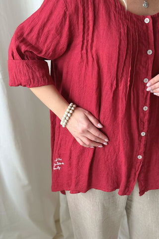 Deanna pellavatunika, red wine