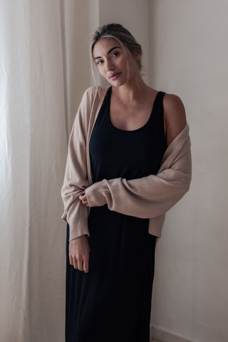 Bamboo Glow dress, black