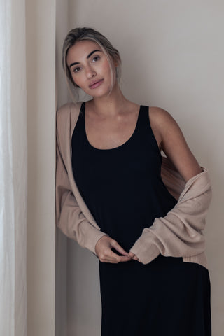 Bamboo Glow dress, black