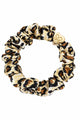 Gold heart silk scrunchie, leopard
