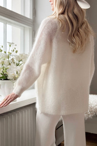 Gentleness mohairneuletakki, off white