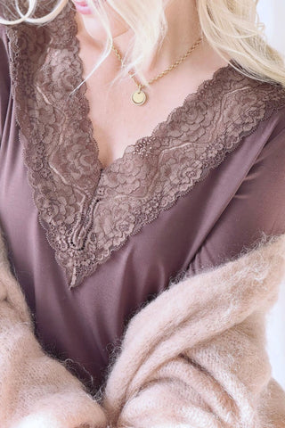 Bamboo Lace Divine pitkähihainen paita, coffee