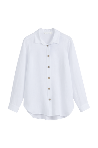 Boyfriend pellavapaitis, valkoinen