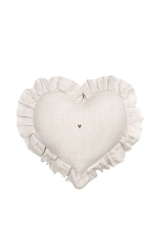 Heart linen cushion