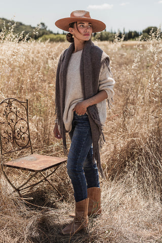 Lise alpakkasekoiteneule, beige