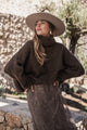 Marlene alpaca blend polo jumper, coffee