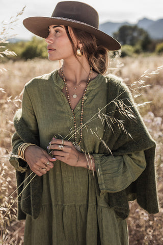 Sylvia linen dress, green