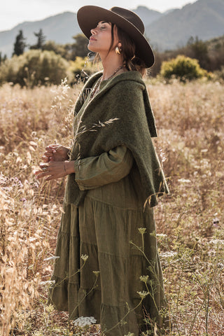 Sylvia linen dress, green