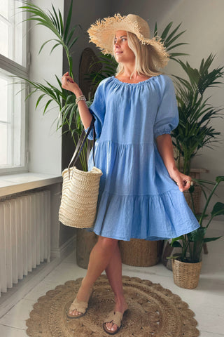 Abby pellavamekko, heavenly blue