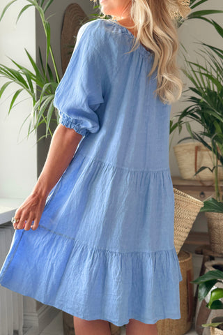 Abby pellavamekko, heavenly blue