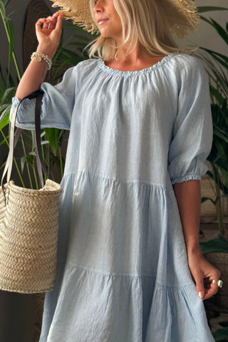 Abby pellavamekko, light blue