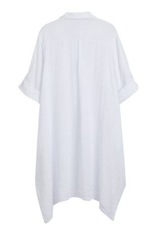 Adele linen shirt dress, white