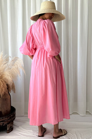 Afterglow cotton dress, miami pink