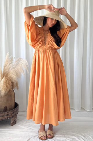 Afterglow puuvillamekko, tangerine