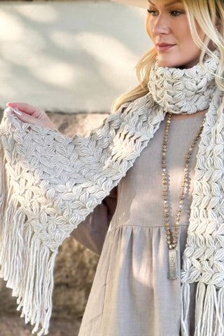 Akira neulehuivi, oatmeal beige