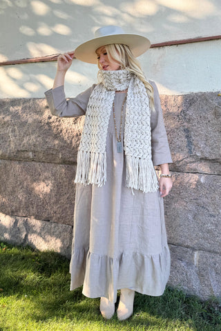 Akira neulehuivi, oatmeal beige