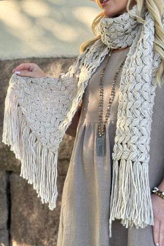 Akira neulehuivi, oatmeal beige