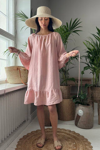 Alana pellavamekko, sorbet pink