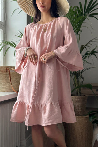 Alana pellavamekko, sorbet pink