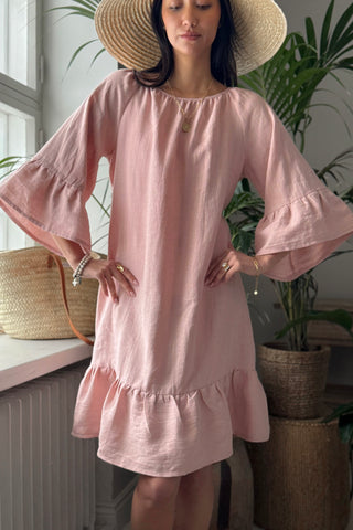 Alana pellavamekko, sorbet pink