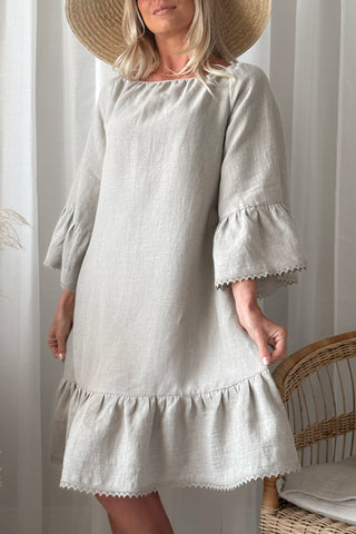 Alana pitsi pellavamekko, natural