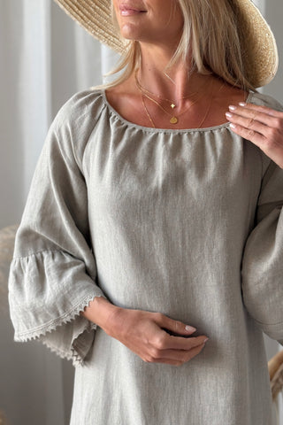 Alana pitsi pellavamekko, natural