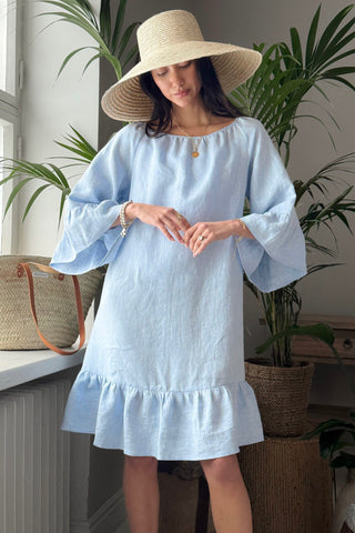 Alana pellavamekko, oxford blue