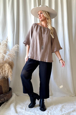 Alessia pellavapaita, taupe