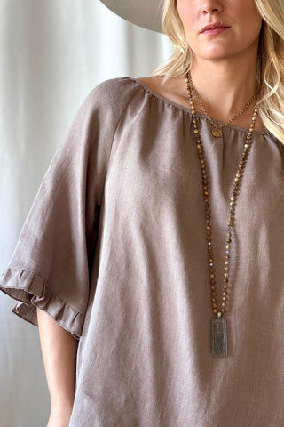 Alessia pellavapaita, taupe