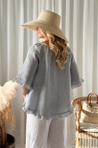 Alessia pellavapaita, blue stripe