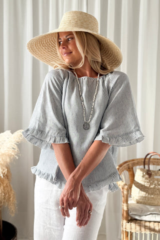 Alessia pellavapaita, blue stripe