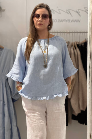 Alessia pellavapaita, oxford blue