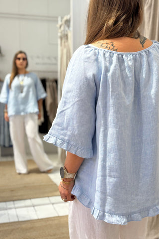 Alessia pellavapaita, oxford blue