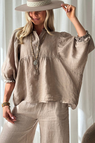 Alice linen shirt, cashmere