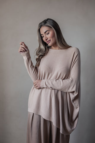 All For You asymmetrinen neule, beige