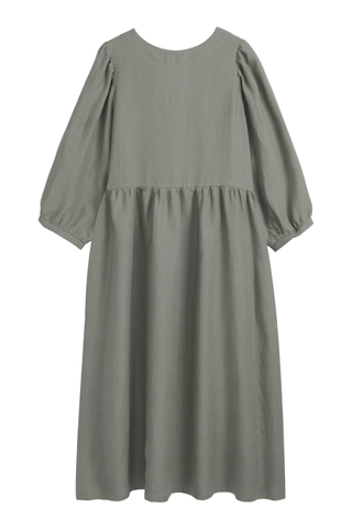 Almira linen dress, camo green