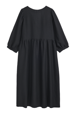 Almira linen dress, black