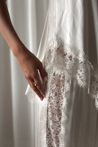 Amoura Lace satin top, champagne
