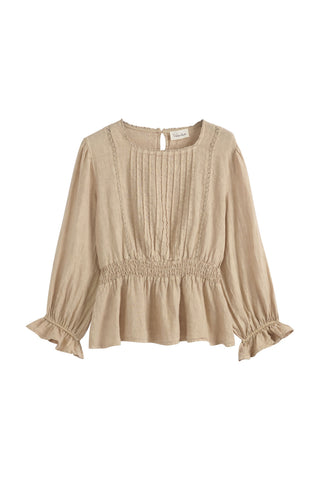 Anella linen blouse, safari
