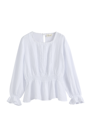 Anella linen blouse, white
