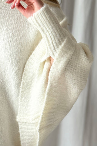 Anna poncho, luonnonvalkoinen