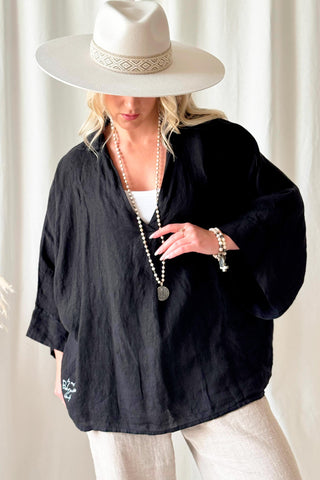 Aragon pellavapaita, musta