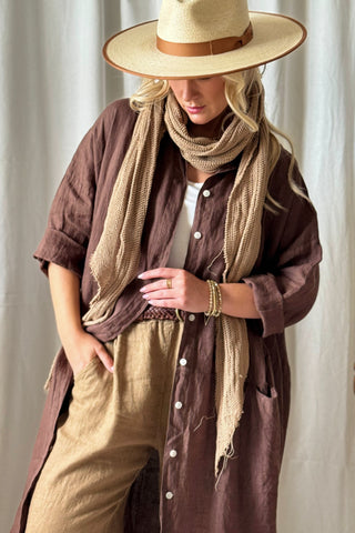 Artist pellavamekko, coffee