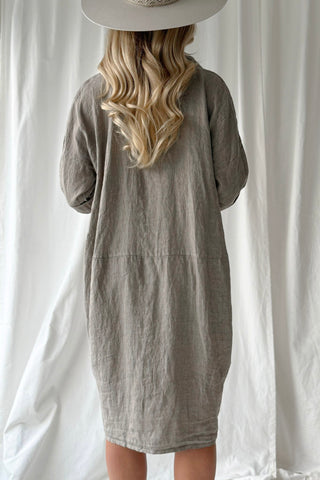 Artist pellavamekko, taupe