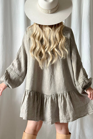 Avelle pellavatunika, taupe